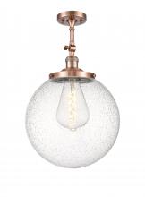 Innovations Lighting 201F-AC-G204-14 - Beacon - 1 Light - 14 inch - Antique Copper - Adjustable Semi-Flush Mount