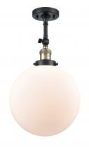 Innovations Lighting 201F-BAB-G201-12 - Beacon - 1 Light - 12 inch - Black Antique Brass - Adjustable Semi-Flush Mount