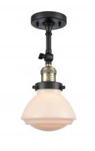 Innovations Lighting 201F-BAB-G321 - Olean - 1 Light - 7 inch - Black Antique Brass - Adjustable Semi-Flush Mount