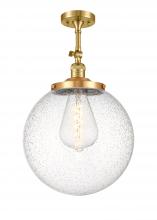 Innovations Lighting 201F-SG-G204-14 - Beacon - 1 Light - 14 inch - Satin Gold - Adjustable Semi-Flush Mount