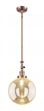 Innovations Lighting 206-AC-G208-10 - Beacon - 1 Light - 10 inch - Antique Copper - Stem Hung - Adjustable Mini Pendant