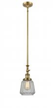 Innovations Lighting 206-BB-G142 - Chatham - 1 Light - 7 inch - Brushed Brass - Stem Hung - Adjustable Mini Pendant