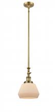 Innovations Lighting 206-BB-G171 - Fulton - 1 Light - 7 inch - Brushed Brass - Stem Hung - Adjustable Mini Pendant