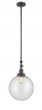 Innovations Lighting 206-OB-G204-12 - Beacon - 1 Light - 12 inch - Oil Rubbed Bronze - Stem Hung - Adjustable Mini Pendant