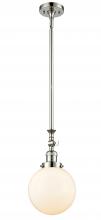 Innovations Lighting 206-PN-G201-8 - Beacon - 1 Light - 8 inch - Polished Nickel - Stem Hung - Adjustable Mini Pendant