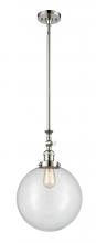 Innovations Lighting 206-PN-G202-12 - Beacon - 1 Light - 12 inch - Polished Nickel - Stem Hung - Adjustable Mini Pendant