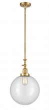 Innovations Lighting 206-SG-G202-12 - Beacon - 1 Light - 12 inch - Satin Gold - Stem Hung - Adjustable Mini Pendant