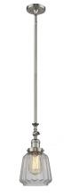 Innovations Lighting 206-SN-G142 - Chatham - 1 Light - 7 inch - Brushed Satin Nickel - Stem Hung - Adjustable Mini Pendant