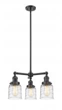 Innovations Lighting 207-OB-G513 - Bell - 3 Light - 19 inch - Oil Rubbed Bronze - Stem Hung - Chandelier