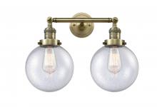 Innovations Lighting 208-AB-G204-8 - Beacon - 2 Light - 19 inch - Antique Brass - Adjustable Bath Vanity Light