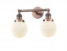 Innovations Lighting 208-AC-G201-6 - Beacon - 2 Light - 17 inch - Antique Copper - Adjustable Bath Vanity Light