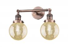 Innovations Lighting 208-AC-G208-6 - Beacon - 2 Light - 17 inch - Antique Copper - Adjustable Bath Vanity Light