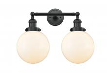 Innovations Lighting 208-BK-G201-8 - Beacon - 2 Light - 19 inch - Matte Black - Adjustable Bath Vanity Light
