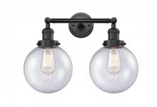 Innovations Lighting 208-BK-G204-8 - Beacon - 2 Light - 19 inch - Matte Black - Adjustable Bath Vanity Light