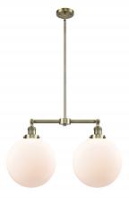 Innovations Lighting 209-AB-G201-12 - Beacon - 2 Light - 27 inch - Antique Brass - Stem Hung - Adjustable Island Light