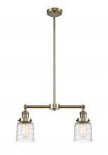 Innovations Lighting 209-AB-G513 - Bell - 2 Light - 21 inch - Antique Brass - Stem Hung - Adjustable Island Light