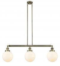 Innovations Lighting 213-AB-G201-8 - Beacon - 3 Light - 41 inch - Antique Brass - Stem Hung - Adjustable Island Light