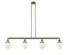 Innovations Lighting 214-AB-G201-6 - Beacon - 4 Light - 51 inch - Antique Brass - Stem Hung - Adjustable Island Light