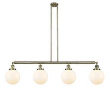 Innovations Lighting 214-AB-G201-8 - Beacon - 4 Light - 53 inch - Antique Brass - Stem Hung - Adjustable Island Light