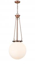 Innovations Lighting 221-1P-AC-G201-16 - Beacon - 1 Light - 16 inch - Antique Copper - Chain Hung - Pendant