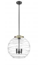 Innovations Lighting 221-3S-BAB-G1213-18 - Athens Deco Swirl - 3 Light - 18 inch - Black Antique Brass - Stem hung - Pendant