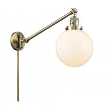 Innovations Lighting 237-AB-G201-8 - Beacon - 1 Light - 8 inch - Antique Brass -Adjustable Swing Arm