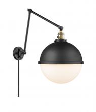 Innovations Lighting 238-BAB-HFS-121-BK - Hampden - 1 Light - 13 inch - Black Antique Brass -Adjustable Swing Arm