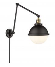 Innovations Lighting 238-BAB-HFS-81-BK - Hampden - 1 Light - 9 inch - Black Antique Brass -Adjustable Swing Arm