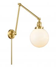 Innovations Lighting 238-SG-G201-8 - Beacon - 1 Light - 8 inch - Satin Gold -Adjustable Swing Arm