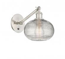 Innovations Lighting 317-1W-SN-G555-8CL - Ithaca - 1 Light - 8 inch - Brushed Satin Nickel - Adjustable Sconce