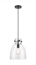 Innovations Lighting 410-1PM-BK-G412-10CL - Newton Bell - 1 Light - 10 inch - Matte Black - Cord hung - Pendant