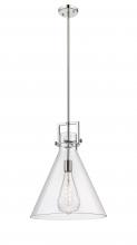 Innovations Lighting 411-1SL-PN-G411-16CL - Newton Cone - 1 Light - 16 inch - Polished Nickel - Stem hung - Pendant