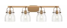 Innovations Lighting 423-4W-BB-G412-6CL - Pilaster II Bell - 4 Light - 37 inch - Brushed Brass - Bath Vanity Light