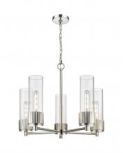 Innovations Lighting 428-5CR-PN-G428-12CL - Bolivar - 5 Light - 25 inch - Polished Nickel - Chain Hung - Chandelier