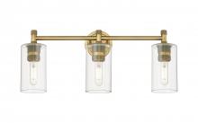 Innovations Lighting 434-3W-BB-G434-7CL - Crown Point - 3 Light - 24 inch - Brushed Brass - Bath Vanity Light