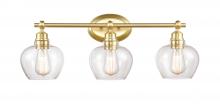Innovations Lighting 438-3W-SB-CL - Amina - 3 Light - 27 inch - Satin Brass - Bath Vanity Light