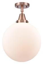 Innovations Lighting 447-1C-AC-G201-12 - Beacon - 1 Light - 12 inch - Antique Copper - Semi-Flush Mount