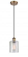 Innovations Lighting 516-1P-BB-G112 - Cobbleskill - 1 Light - 5 inch - Brushed Brass - Cord hung - Mini Pendant