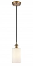 Innovations Lighting 516-1P-BB-G801 - Clymer - 1 Light - 4 inch - Brushed Brass - Cord hung - Mini Pendant