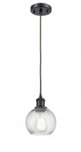 Innovations Lighting 516-1P-OB-G1214-6 - Small Twisted Swirl 1 Light Mini Pendant part of the Ballston Collection