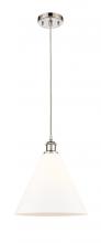 Innovations Lighting 516-1P-PN-GBC-121 - Berkshire - 1 Light - 12 inch - Polished Nickel - Cord hung - Mini Pendant