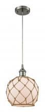 Innovations Lighting 516-1P-SN-G121-8RB - Farmhouse Rope - 1 Light - 8 inch - Brushed Satin Nickel - Cord hung - Mini Pendant