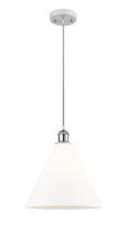 Innovations Lighting 516-1P-WPC-GBC-121 - Berkshire - 1 Light - 12 inch - White Polished Chrome - Cord hung - Mini Pendant