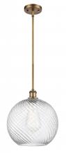 Innovations Lighting 516-1S-BB-G1214-12 - Athens Twisted Swirl - 1 Light - 12 inch - Brushed Brass - Mini Pendant