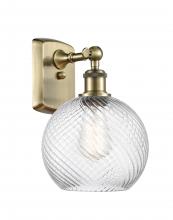 Innovations Lighting 516-1W-AB-G1214-8 - Twisted Swirl 1 Light Sconce part of the Ballston Collection
