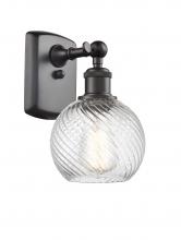 Innovations Lighting 516-1W-OB-G1214-6 - Small Twisted Swirl 1 Light Sconce part of the Ballston Collection