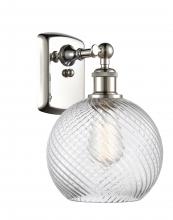 Innovations Lighting 516-1W-PN-G1214-8 - Twisted Swirl 1 Light Sconce part of the Ballston Collection
