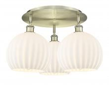 Innovations Lighting 516-3C-AB-G1217-10WV - White Venetian - 3 Light - 22 inch - Antique Brass - Semi-Flush Mount