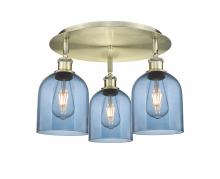 Innovations Lighting 516-3C-AB-G558-6BL - Bella - 3 Light - 17 inch - Antique Brass - Semi-Flush Mount