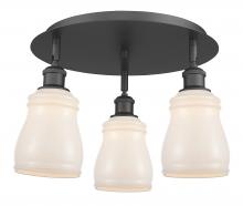 Innovations Lighting 516-3C-BK-G391 - Ellery - 3 Light - 17 inch - Matte Black - Semi-Flush Mount